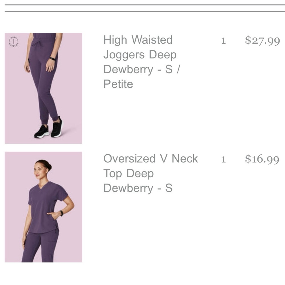 Mandala Scrubs Purple Joggers and V Neck Top Set